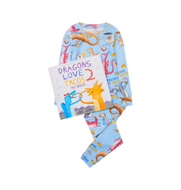 Books to Bed Dragons Love Tacos 2: The Sequel Kids Book and Pajama Set Size 8