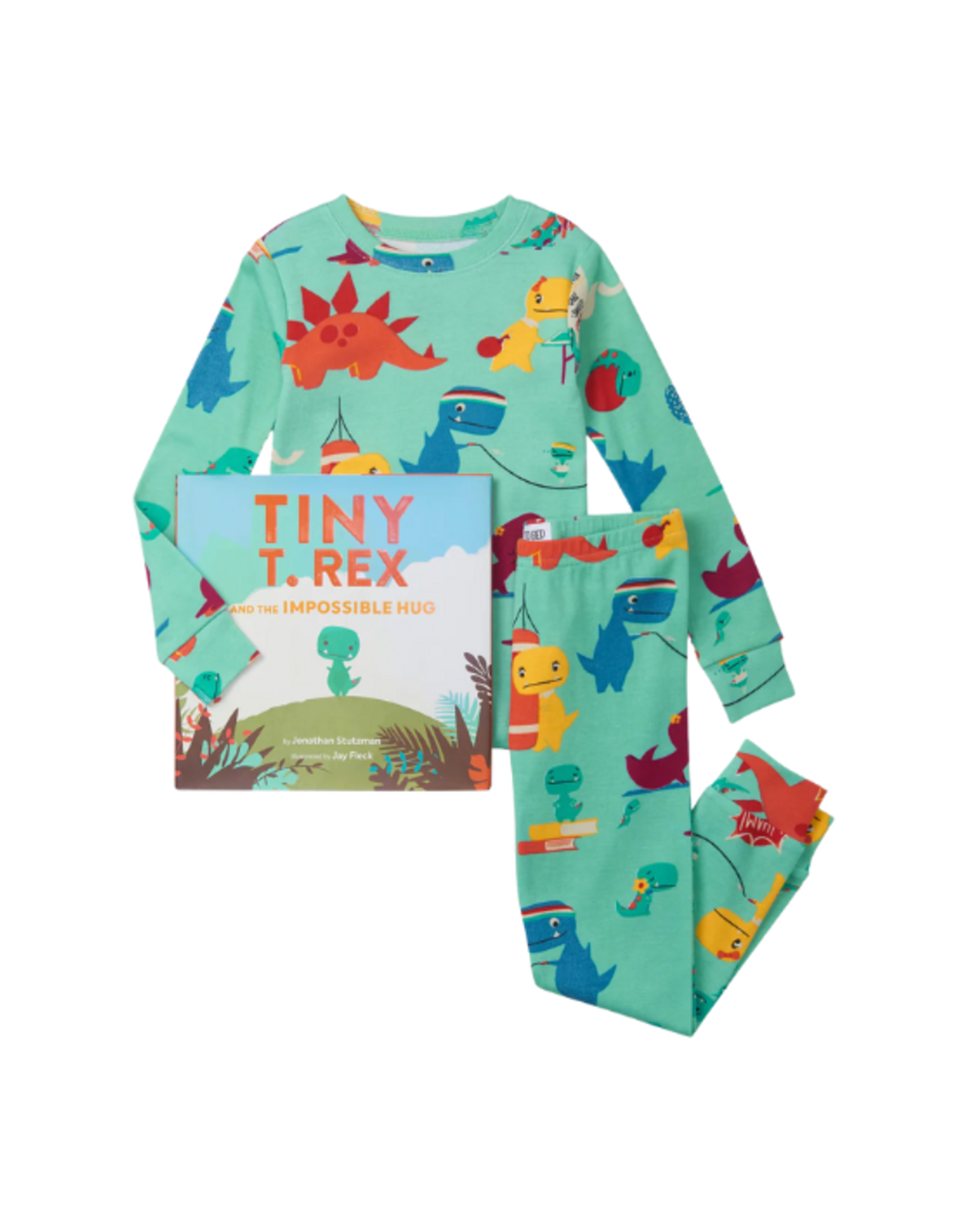 Books to Bed Books to Bed - Tiny T-Rex And The Impossible Hug Pajama Set Flat Pack With Book Size 6