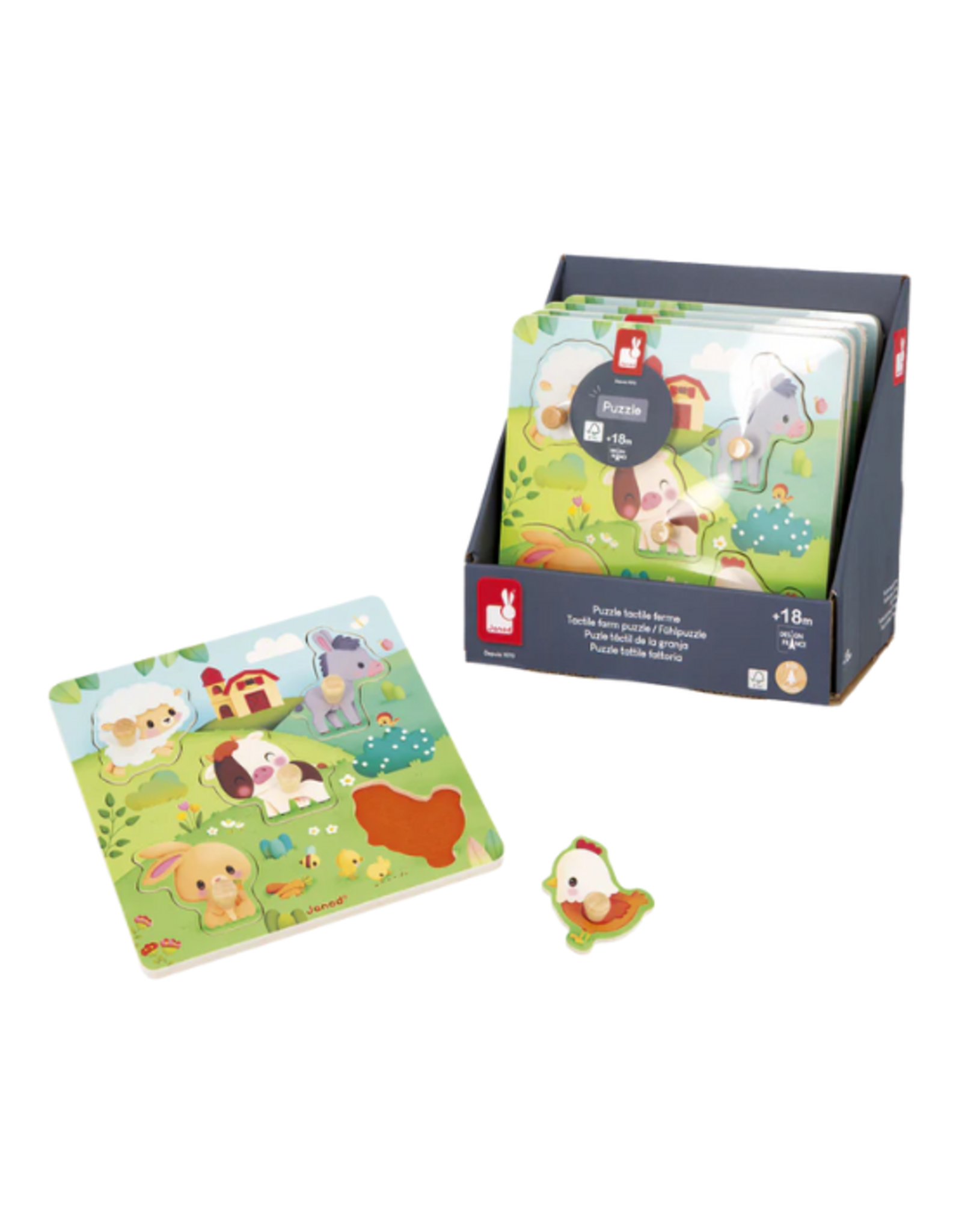 Janod Janod - Tactile Farm Puzzle