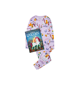 Books to Bed Uni the Unicorn Hanging Pajama Set and Book Size 8