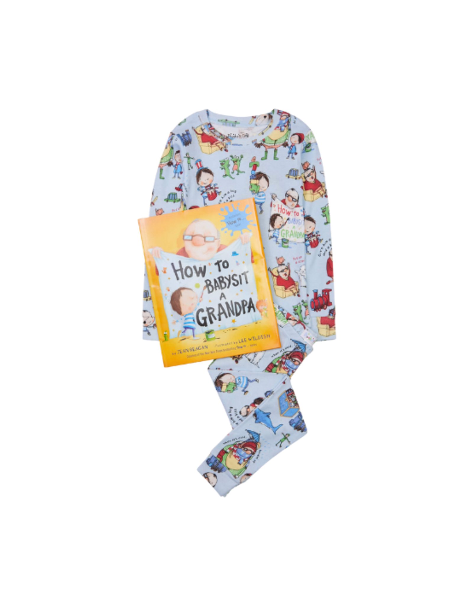 Books to Bed Books to Bed - How to Babysit a Grandpa Hanging Pajama Set and Book Size 4