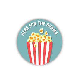 Stickers Northwest Inc. Here For The Drama Popcorn Bucket Sticker