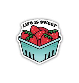 Stickers Northwest Inc. Life Is Sweet Basket Of Strawberries Sticker