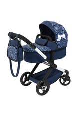 Xeo Xeo - Doll Pram Blue with White Patterns