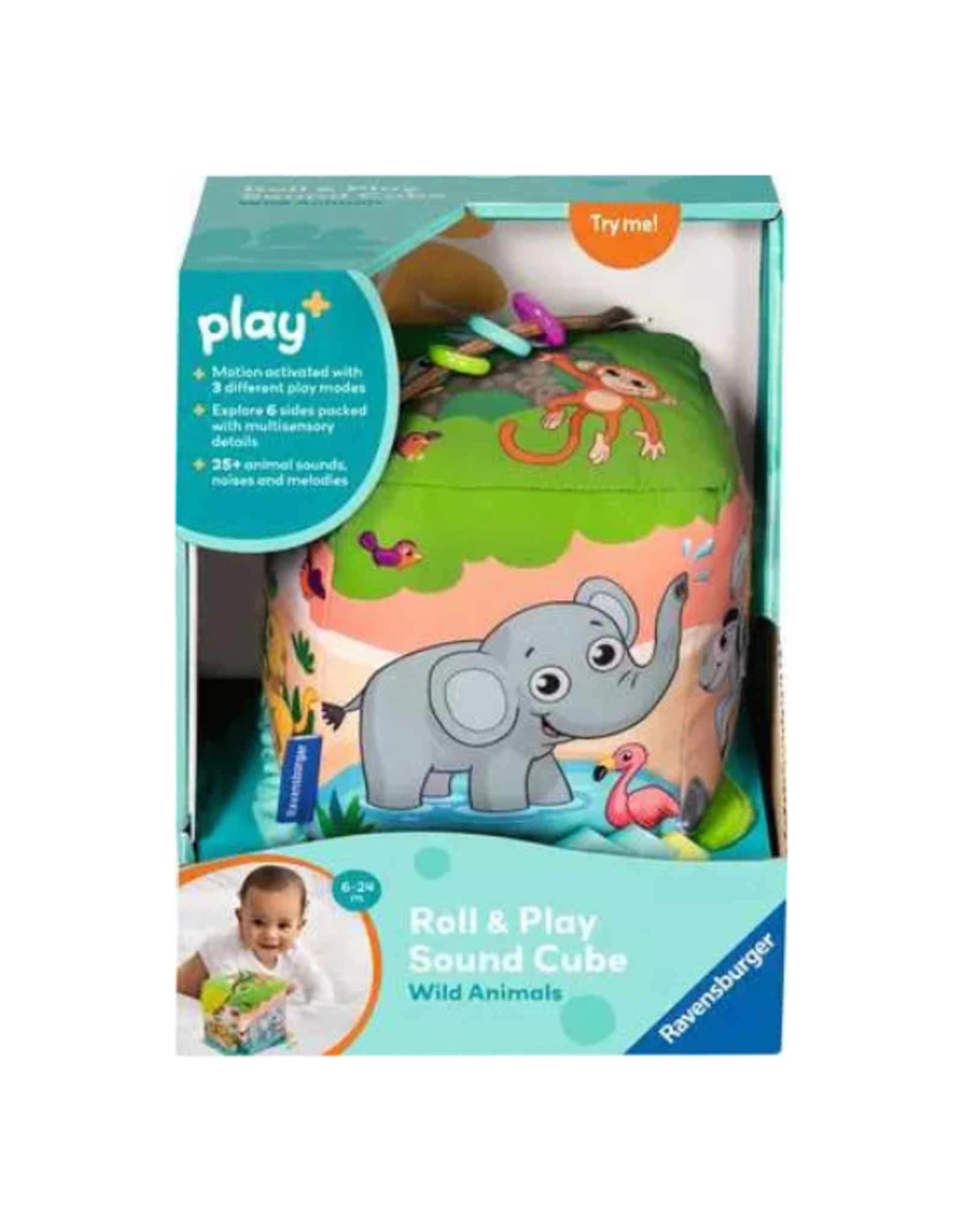 Ravensburger Ravensburger - Roll & Play Sound Cube Wild Animals