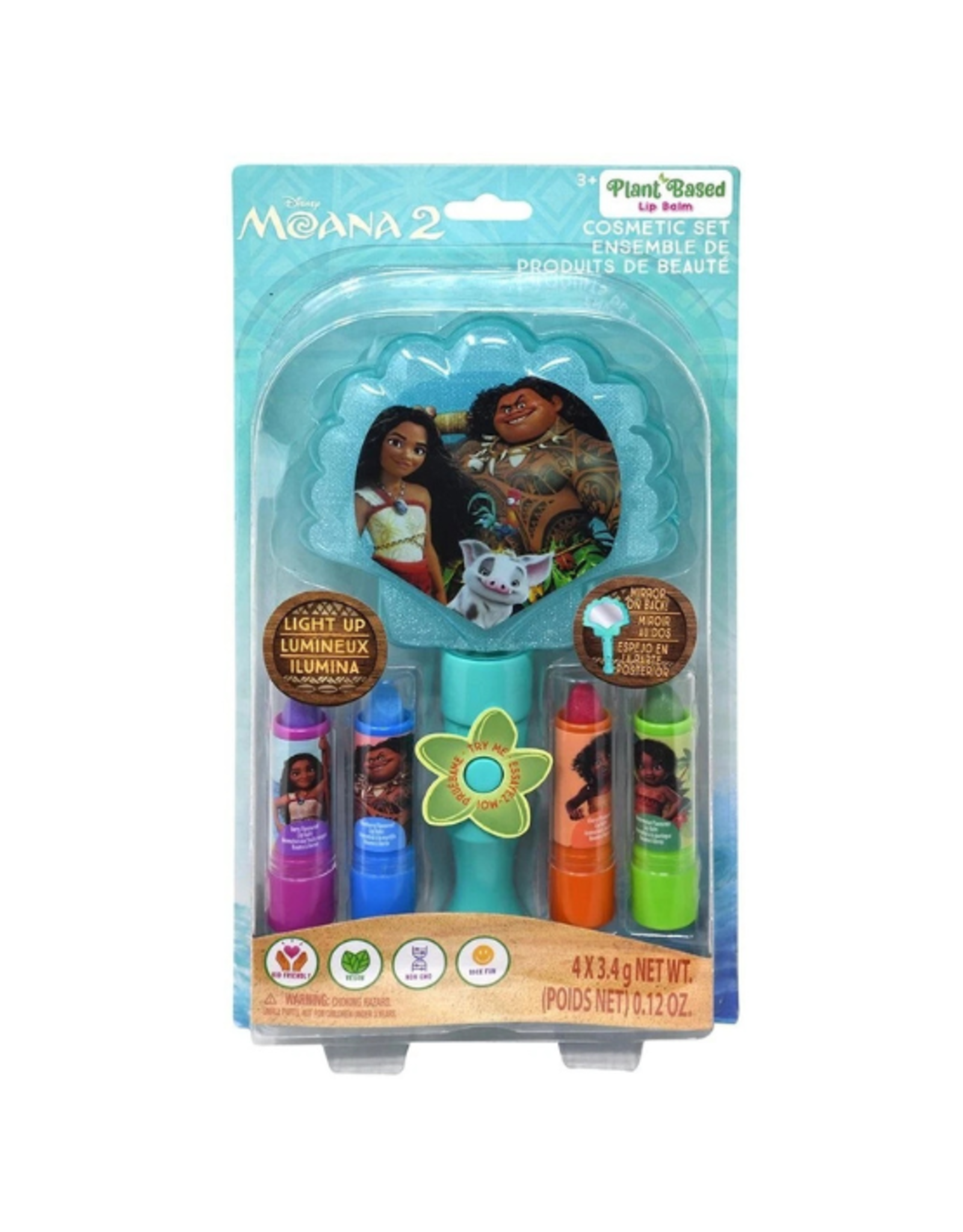 Townley Girl Townley Girl - Moana Lip Balm 4pk with Light Up Mirror