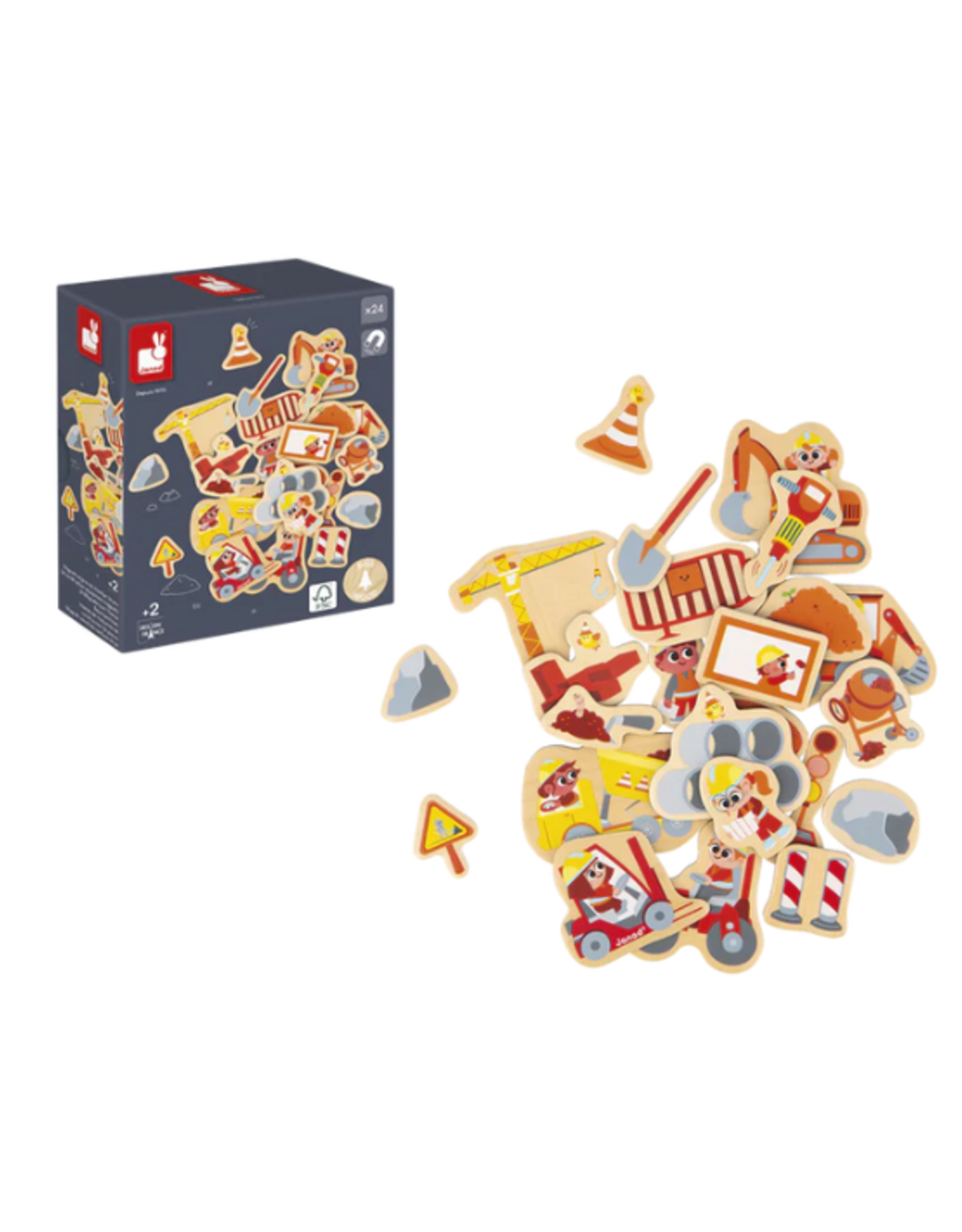 Janod Janod - Construction Equipment Magnets 24pcs