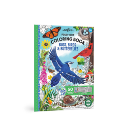 eeBoo Bugs, Birds, & Butterflies Fold-Out Coloring Book