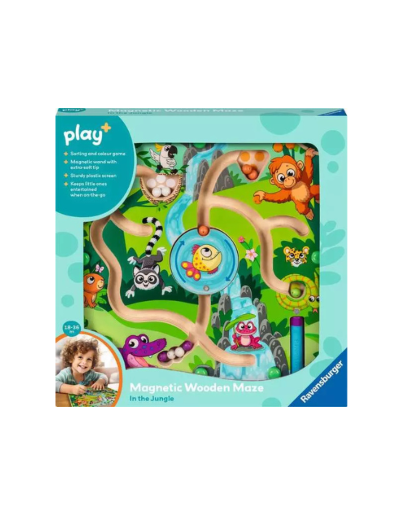 Ravensburger Ravensburger - Play+ Magnetic Wooden Maze: In the Jungle