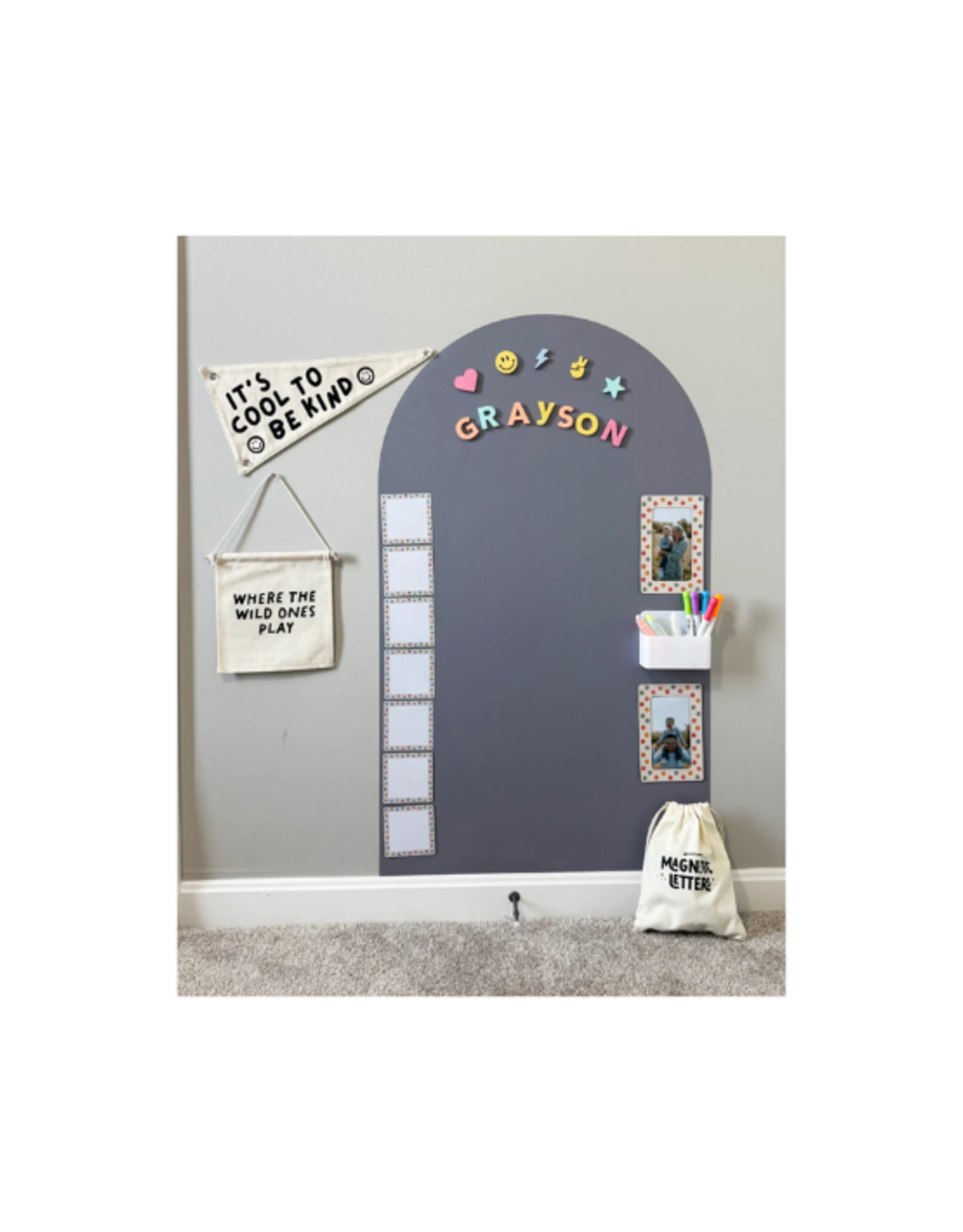 Cherrypick Cherrypick - Magic Playwall Arch Magnetic Wall Decal for Kids (Stone Grey)