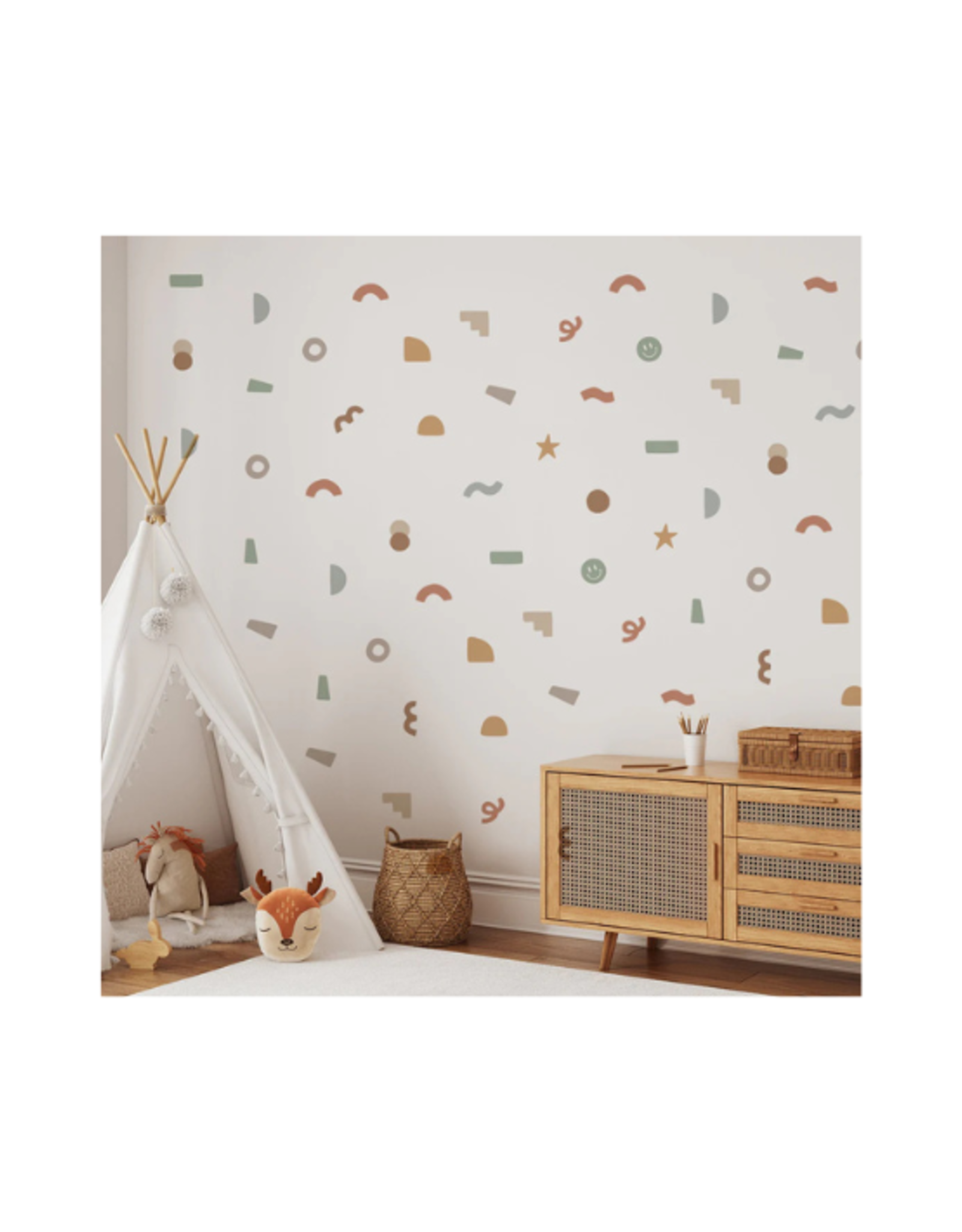 Cherrypick Cherrypick - Peel & Stick Fabric Wall Stickers Abstract Shapes (Earthy)