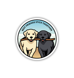 Stickers Northwest Inc. Best Friends Stick Together Labradors Sticker