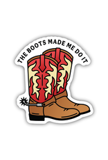 Stickers Northwest Inc. Stickers Northwest - The Boots Made Me Do It Red Cowboy Boots