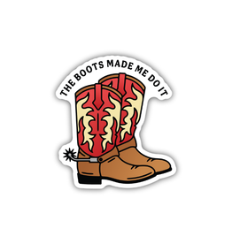 Stickers Northwest Inc. The Boots Made Me Do It Red Cowboy Boots Sticker