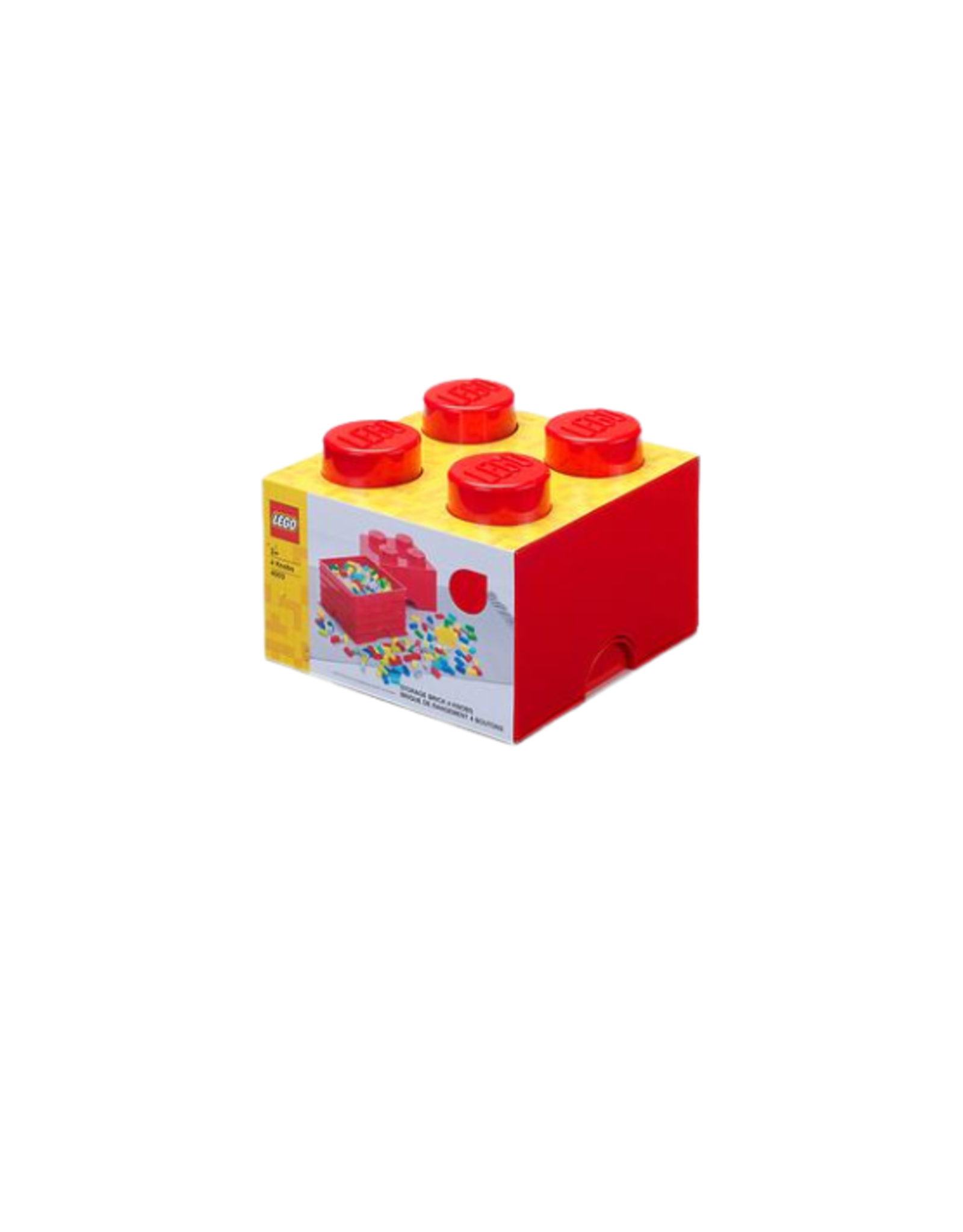 Lego Lego - 4 Knobs Storage Brick - Bright Red