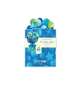 Fresh Cut Paper Mini Pop Up Blue Birthday Balloons