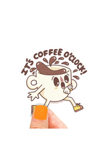 Turtle Soup Turtle's Soup - It's Coffee O'Clock Vinyl Sticker