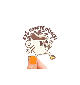 Turtle Soup It's Coffee O'Clock Vinyl Sticker