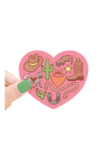 Turtle Soup Turtle's Soup - Western Rodeo Heart Valentines Vinyl Sticker