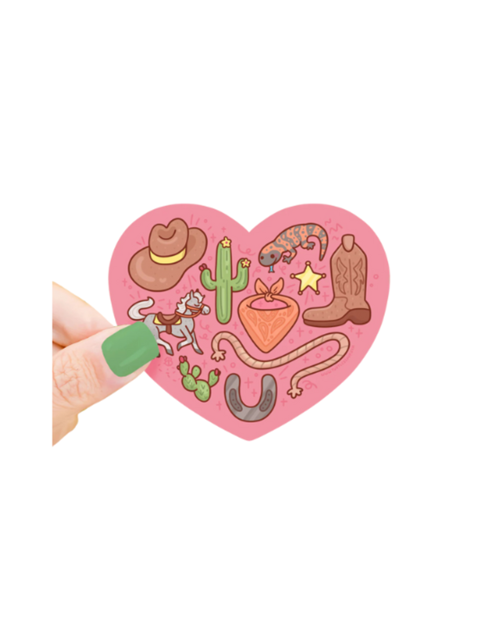Turtle Soup Turtle's Soup - Western Rodeo Heart Valentines Vinyl Sticker