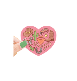 Turtle Soup Western Rodeo Heart Valentines Vinyl Sticker