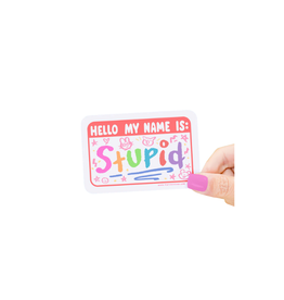 Turtle Soup Hello My Name is Stupid Vinyl Sticker