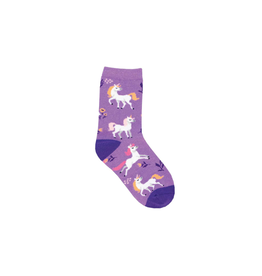 Socksmith Unicorn Flowers Purple 2-4yrs
