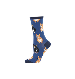 Socksmith Corgi Butt Blue S/M