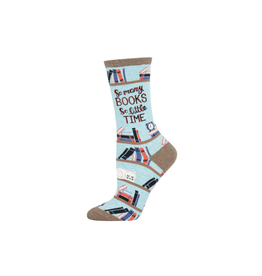 Socksmith Time For A Good Book Blue Heather S/M