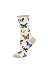 Socksmith Socksmith - Majestic Butterflies Ivory Heather S/M