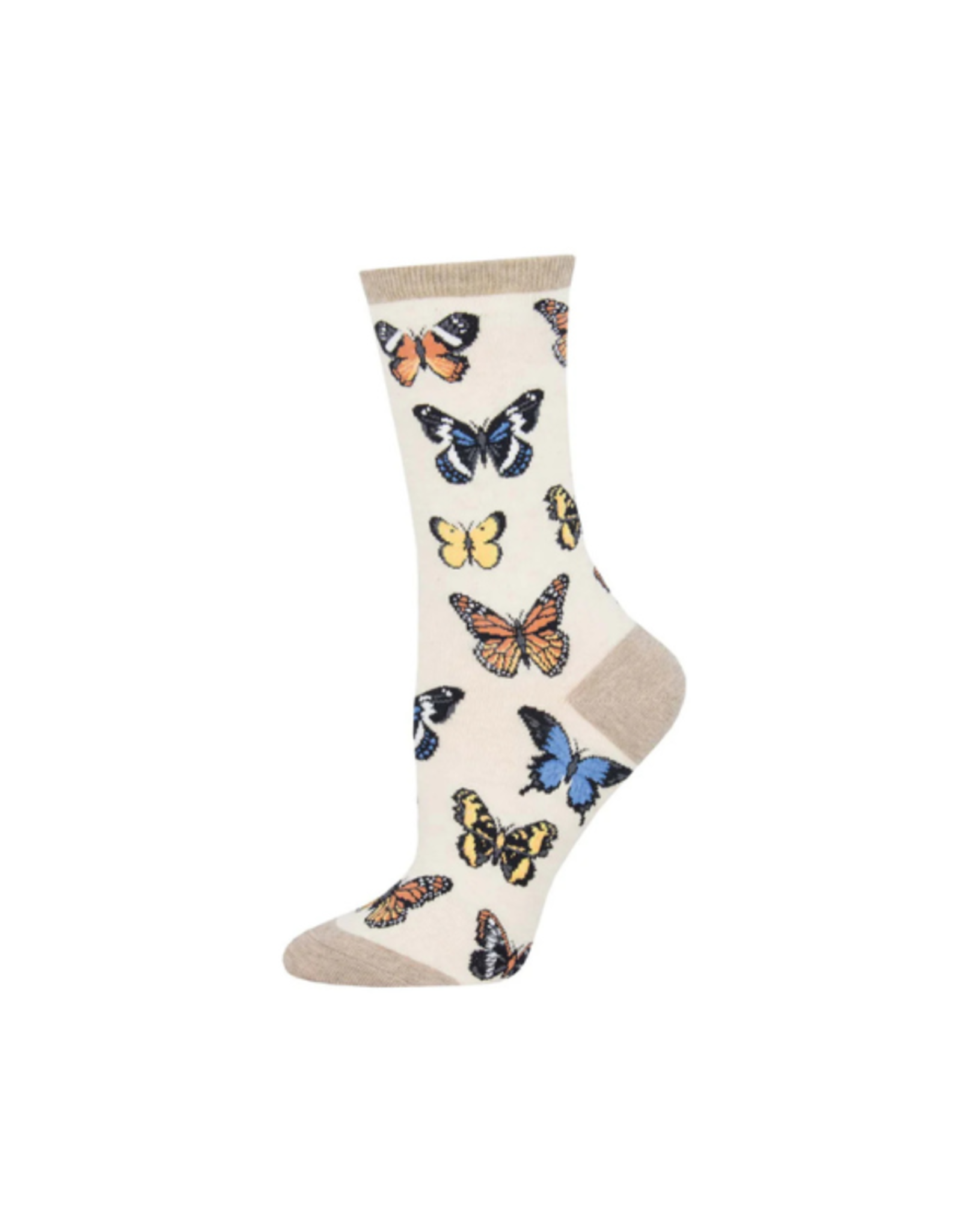 Socksmith Socksmith - Majestic Butterflies Ivory Heather S/M