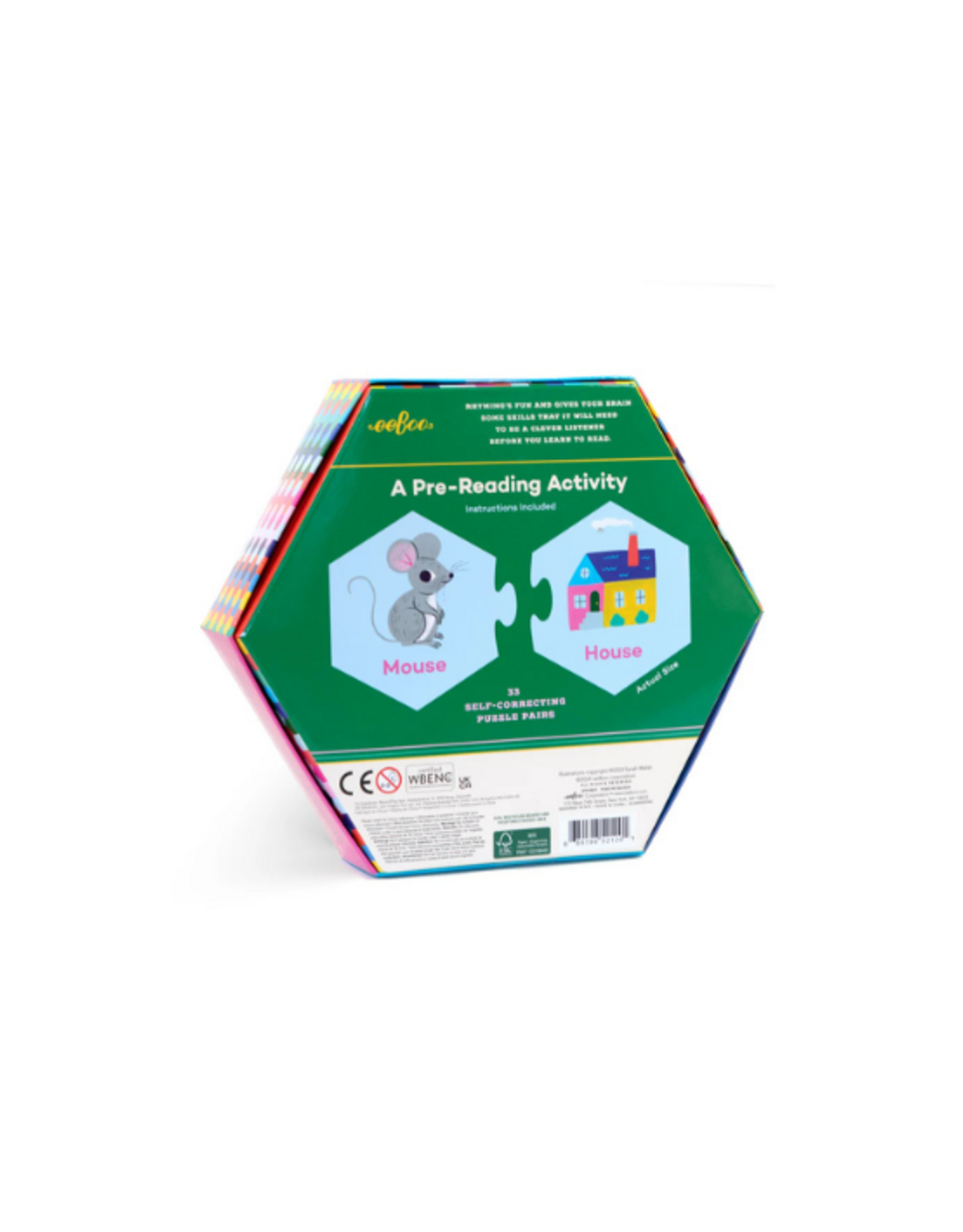 eeBoo eeBoo - Rhyming Words Hexagon Puzzle Pairs
