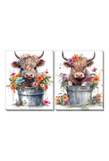 Streamline Streamlineart - Baby Highland Cow Set of 2 16x20