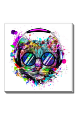 Streamline Streamlineart - Groovy Cat with Headphones 16x16