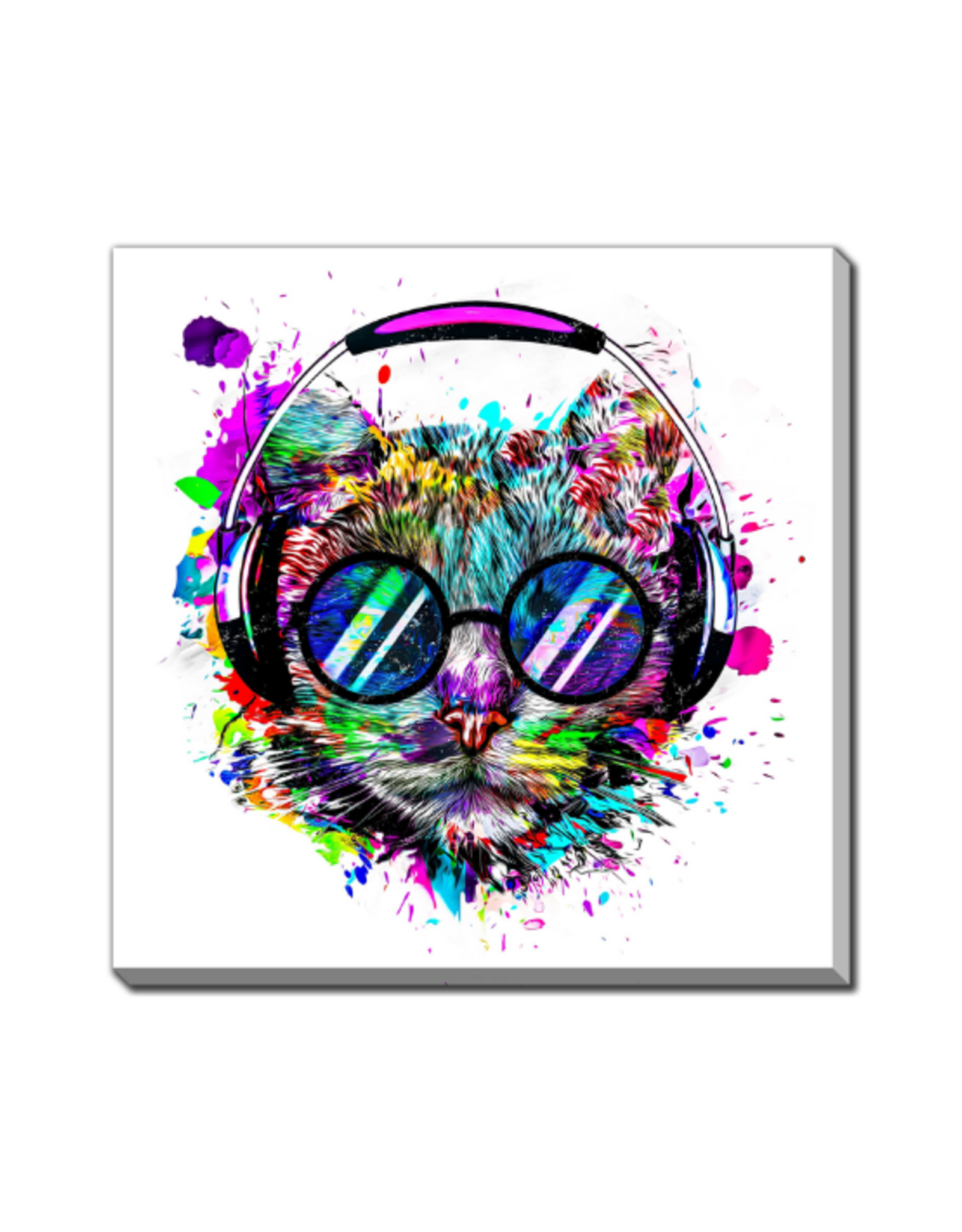 Streamline Streamlineart - Groovy Cat with Headphones 16x16