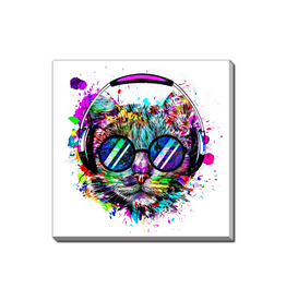 Streamline Groovy Cat with Headphones 16x16