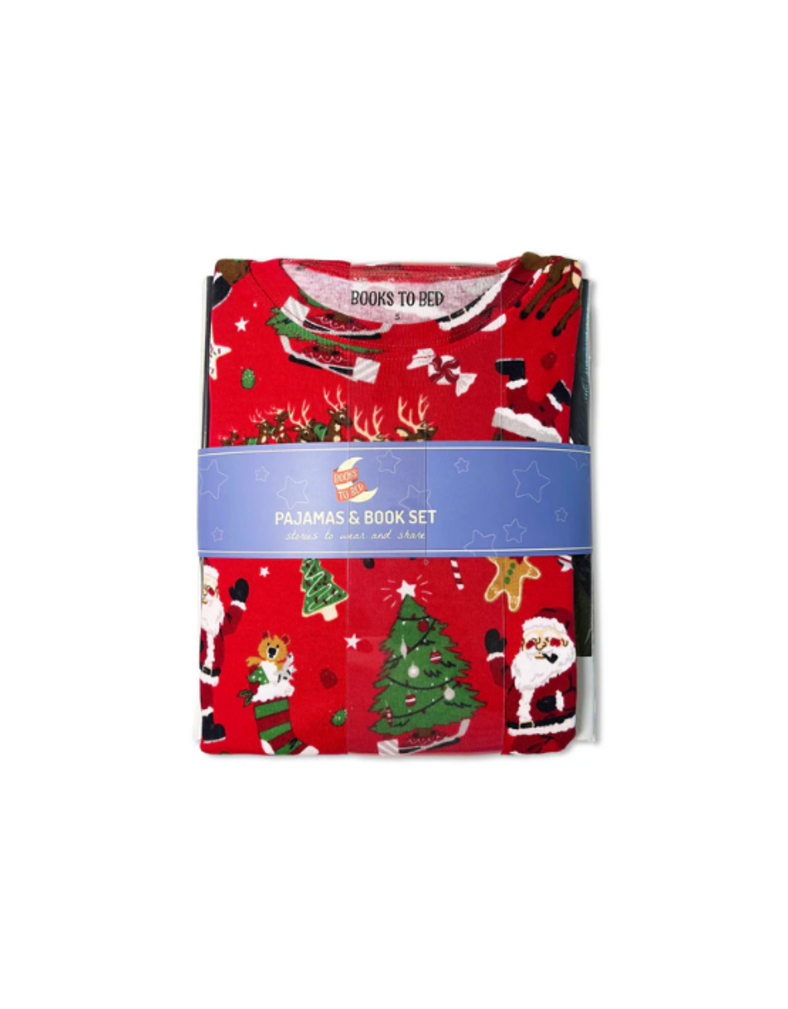 Books to Bed Books to Bed - Twas The Night Before Christmas Red Flat Pack PJ Set With Book Size 8