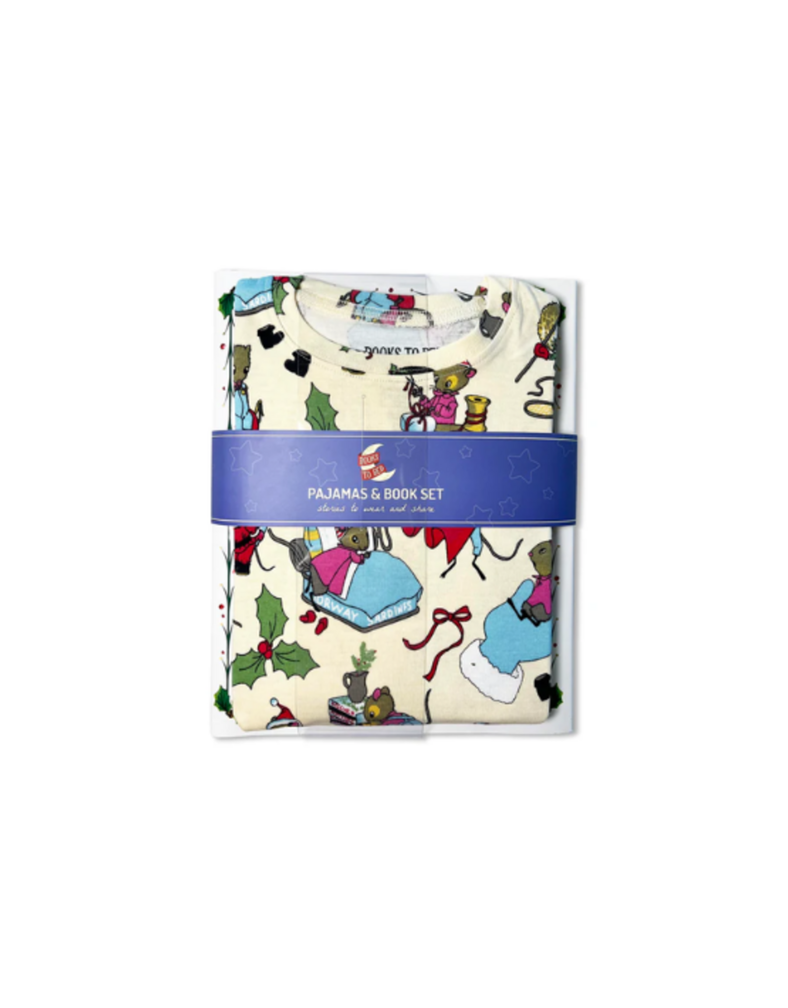 Books to Bed Books to Bed - Santa Mouse Flat Pack PJ Set With Book Size 2