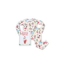 Books to Bed Santa Mouse Flat Pack PJ Set With Book Size 8