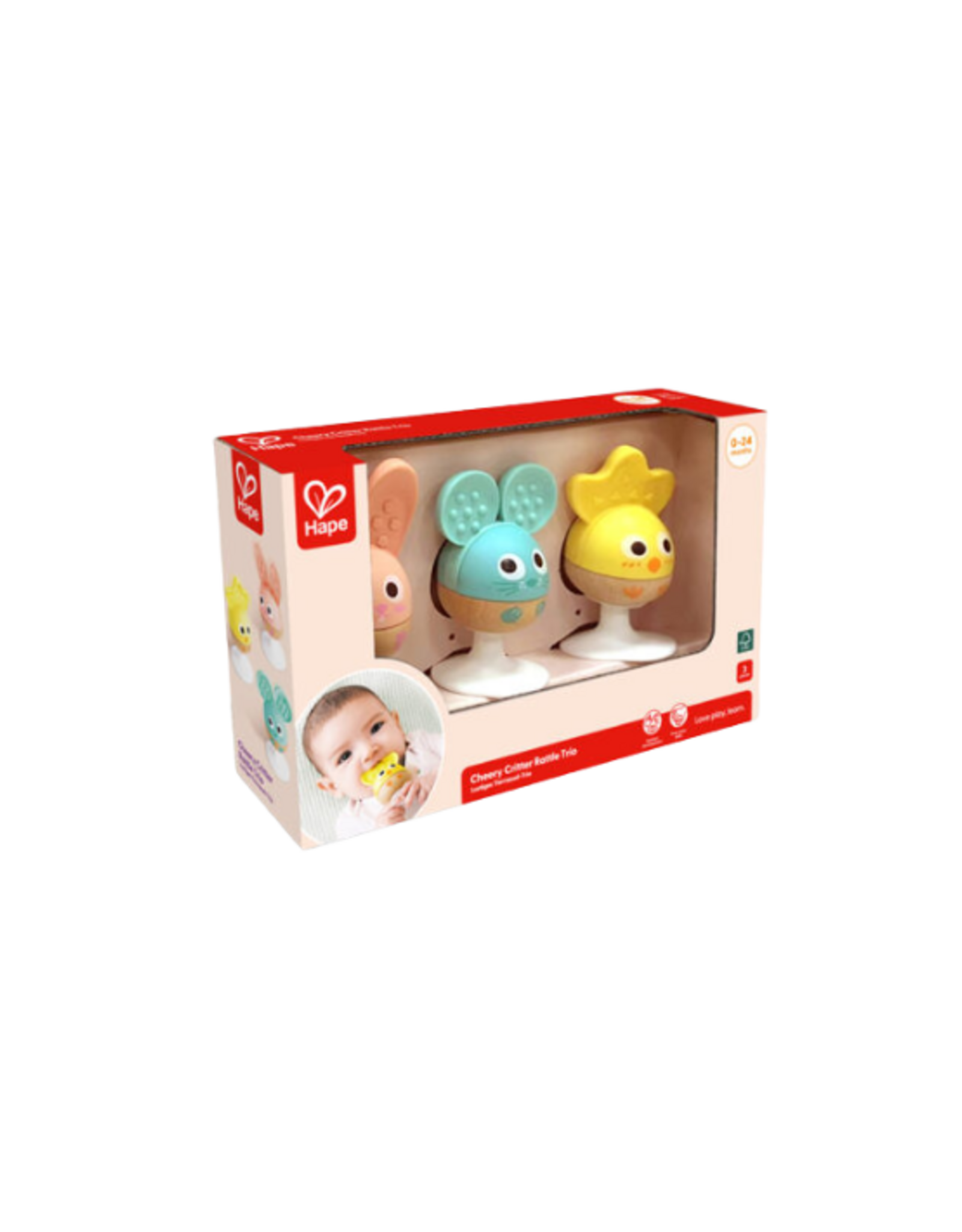 Hape Hape - Cheery Critter Rattle Trio