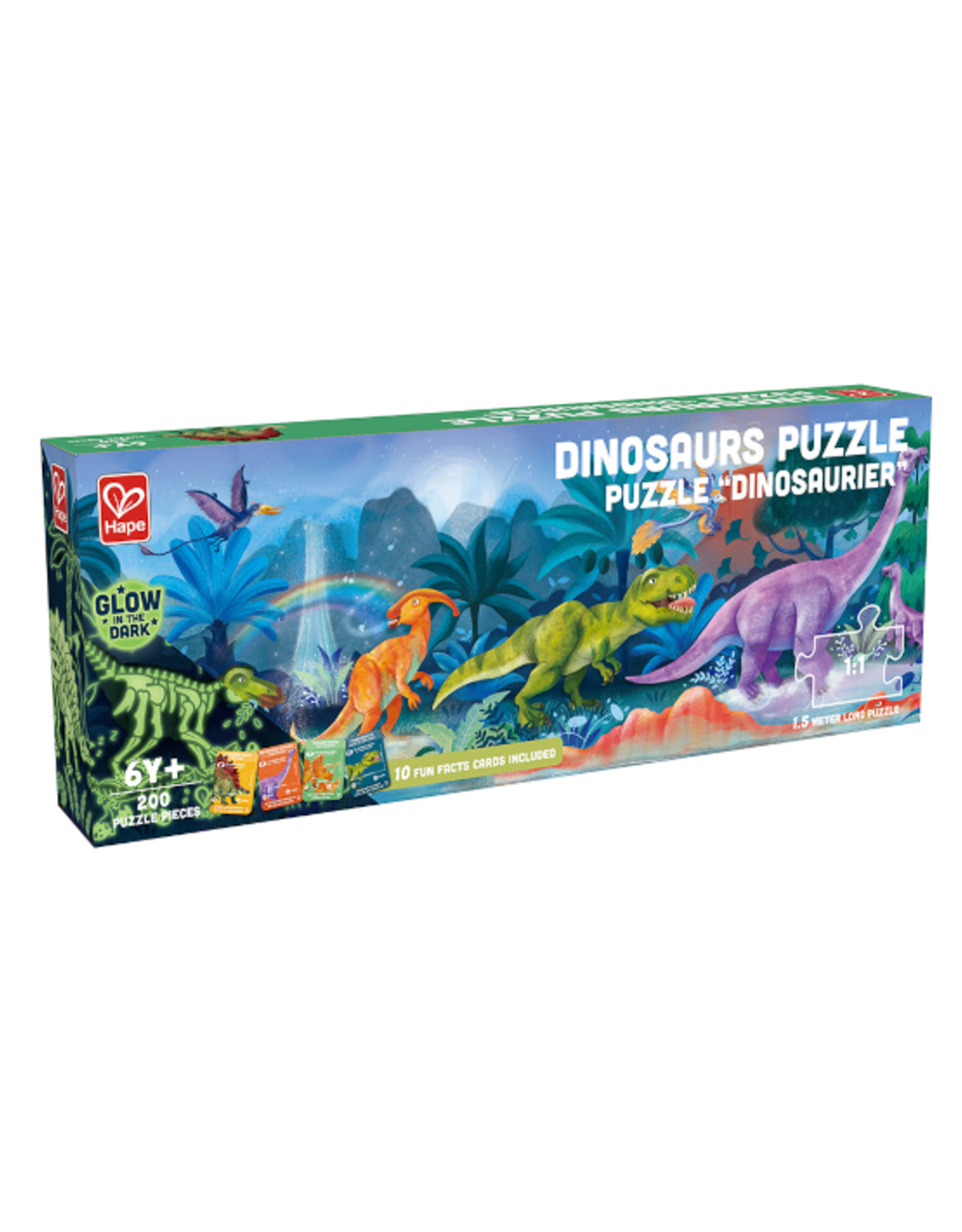 Hape Hape - 200pcs - Dinosaur Glow in the Dark Puzzle
