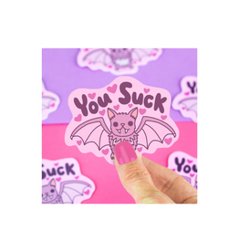 Turtle Soup Halloween You Suck Vampire Bat Vinyl Sticker