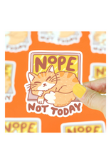 Turtle Soup Turtle's Soup - Nope Not Today Laptop Kitty Vinyl Sticker