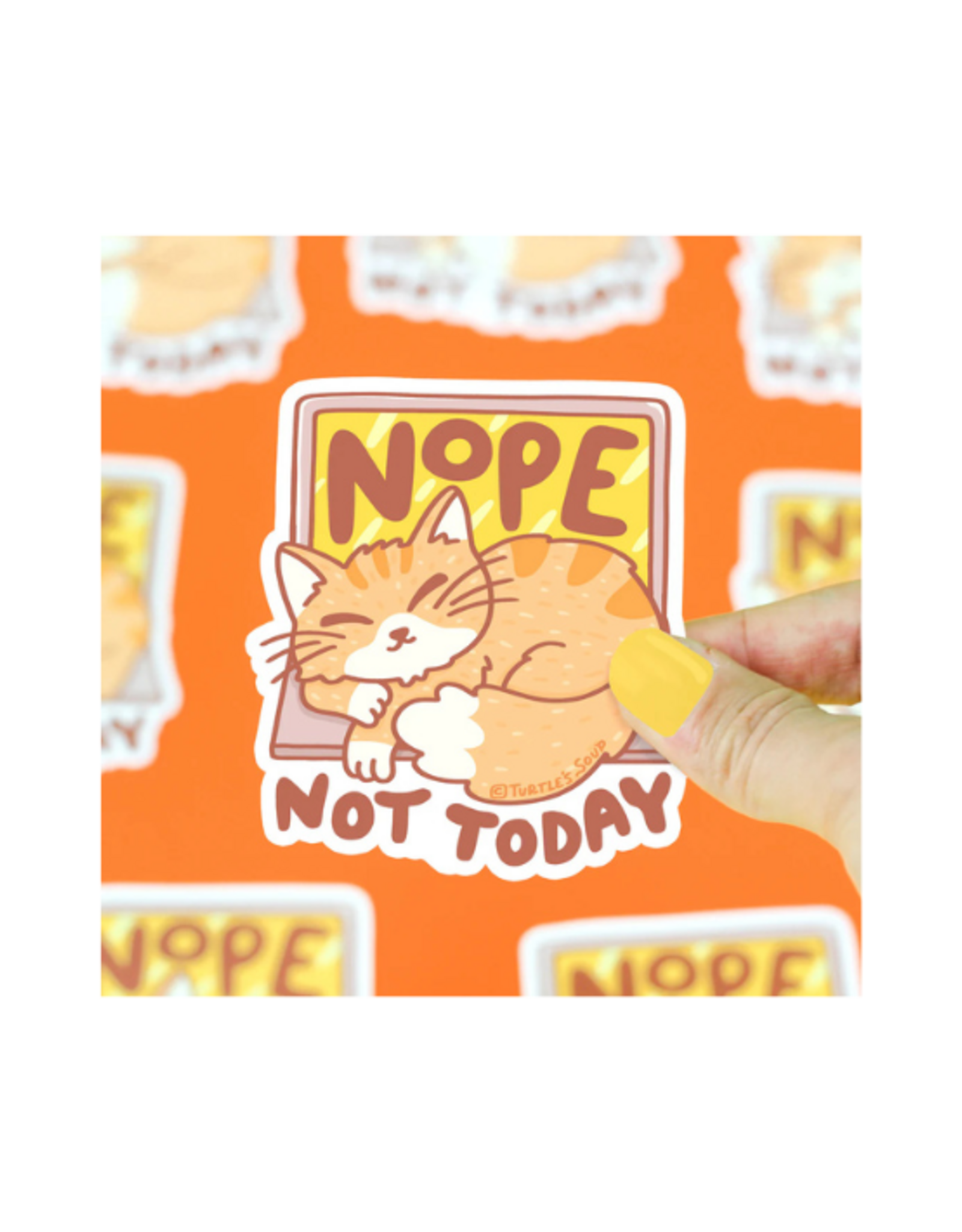 Turtle Soup Turtle's Soup - Nope Not Today Laptop Kitty Vinyl Sticker