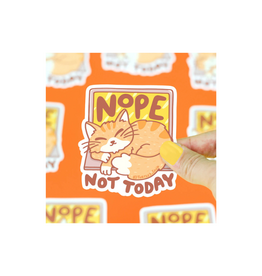 Turtle Soup Nope Not Today Laptop Kitty Vinyl Sticker