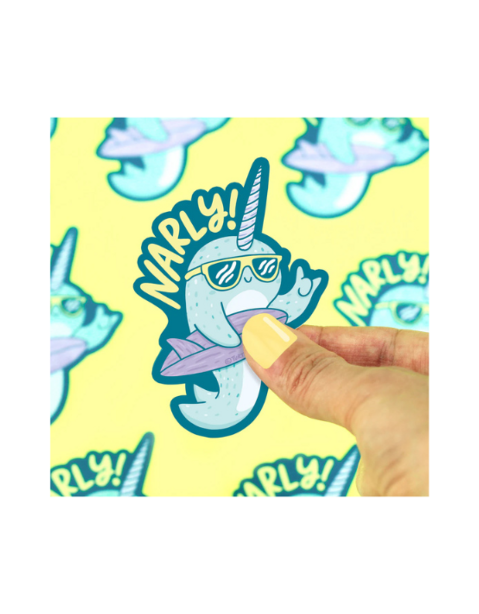 Turtle Soup Turtle's Soup - Surfing Narly Narwhal Vinyl Sticker