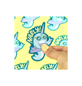Turtle Soup Surfing Narly Narwhal Vinyl Sticker