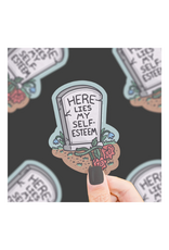 Turtle Soup Turtle's Soup - Here Lies My Self-Esteem Tombstone Vinyl Sticker