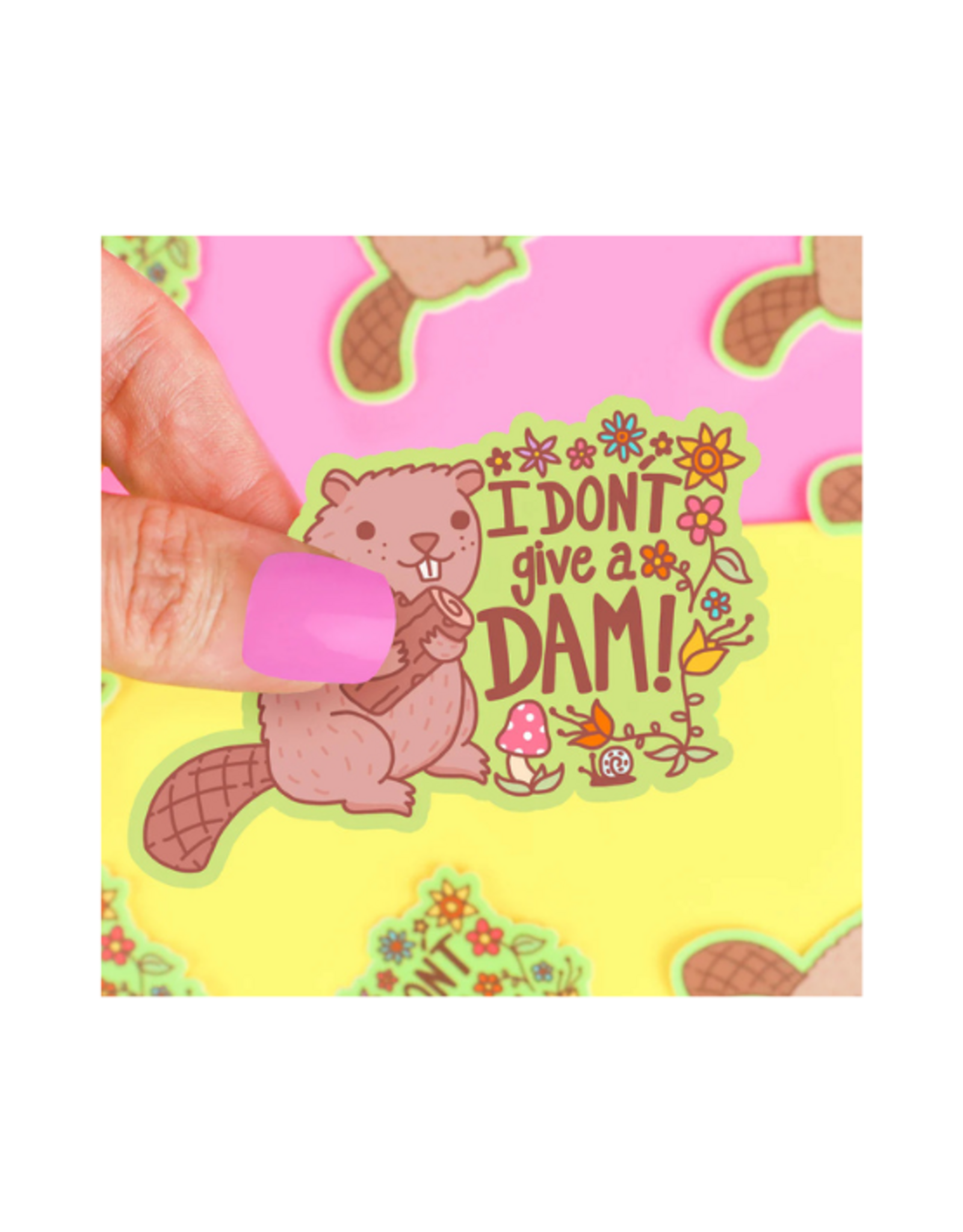 Turtle Soup Turtle's Soup - I Don't Give A Dam Beaver Vinyl Sticker