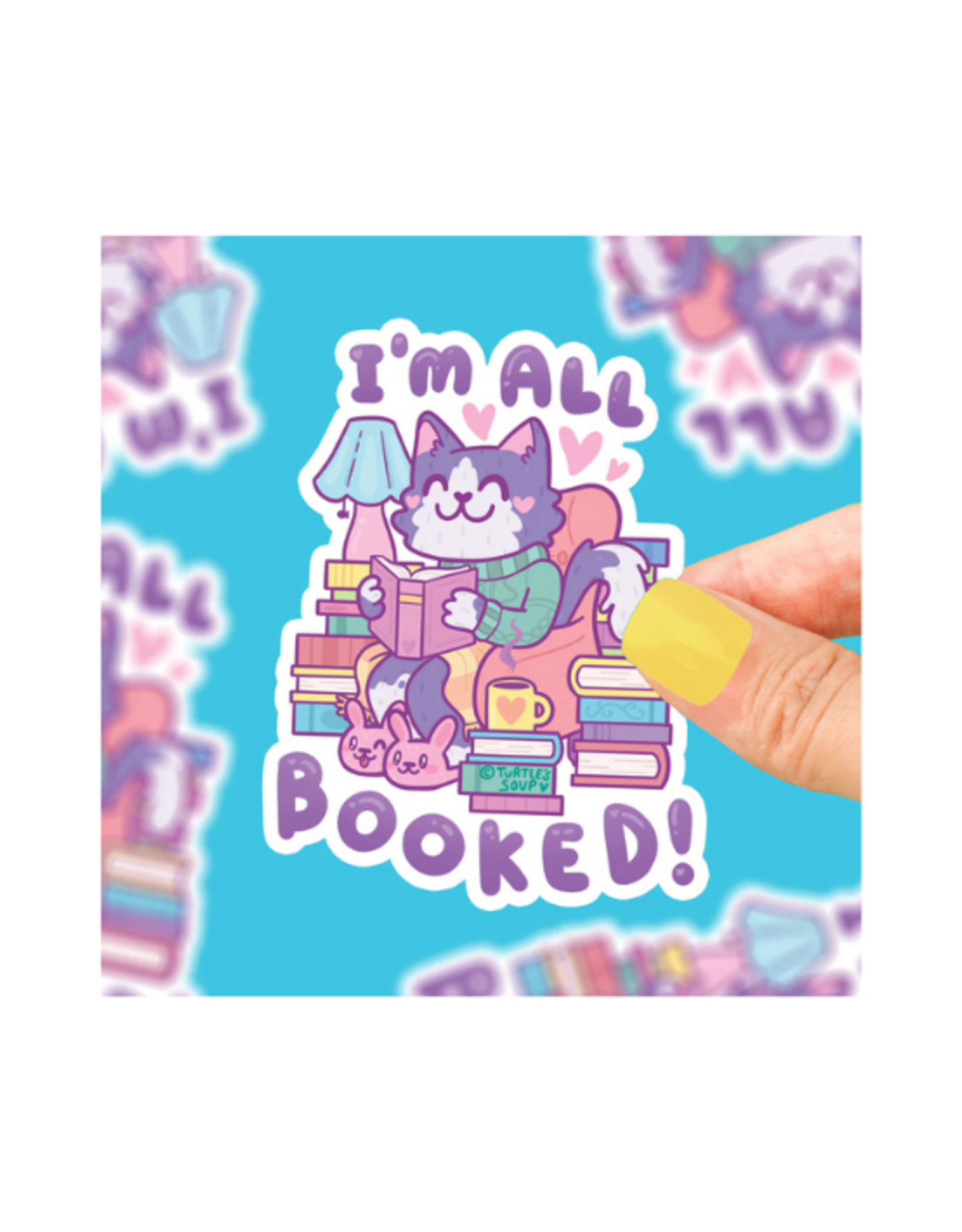 Turtle Soup Turtle's Soup - I'm All Booked Vinyl Sticker